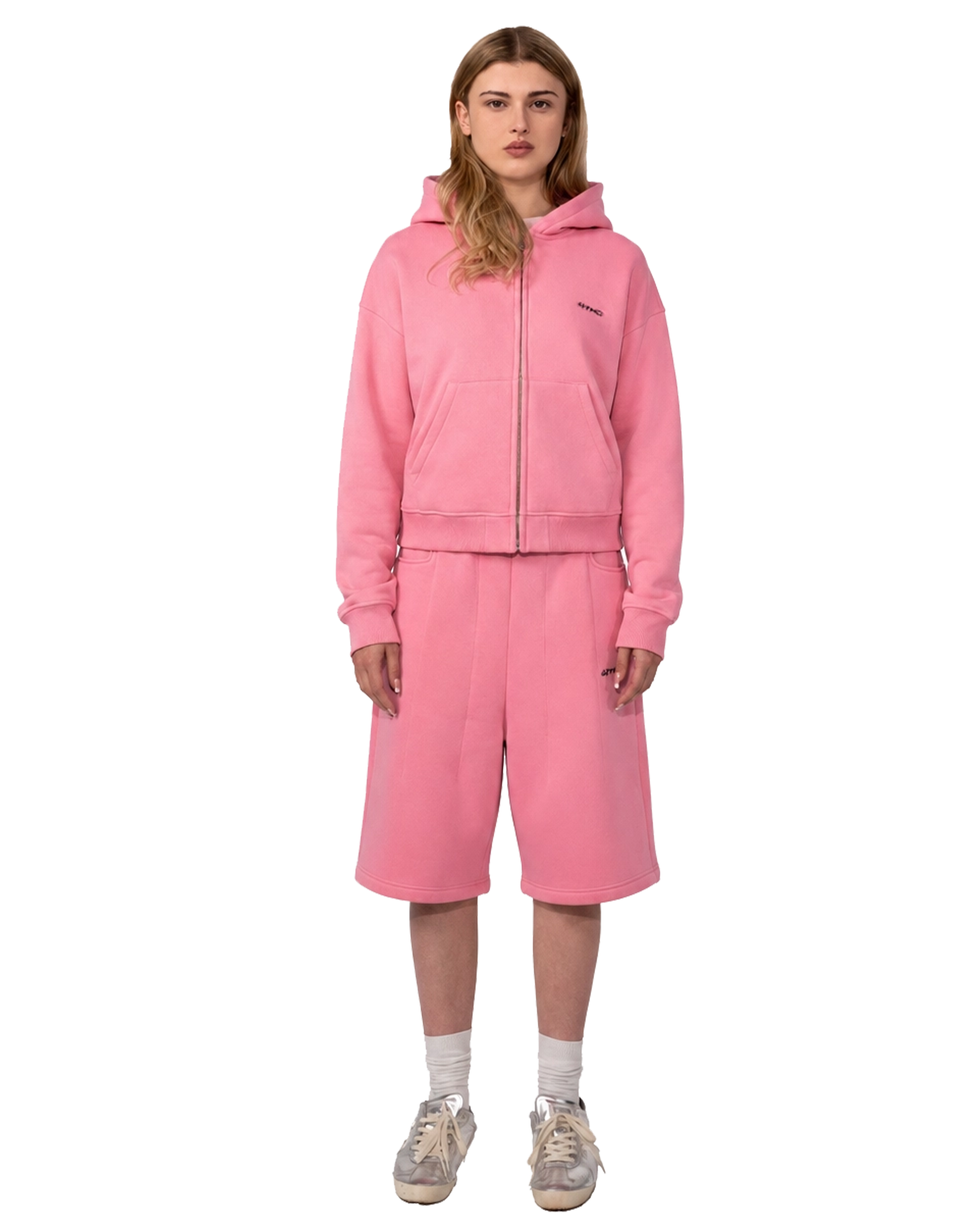 Zip Hoodie - Baby Pink
