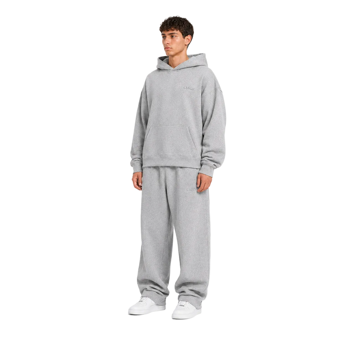 TRACKSUIT SET HOODIE & SWEATPANT - GREY MELANGE