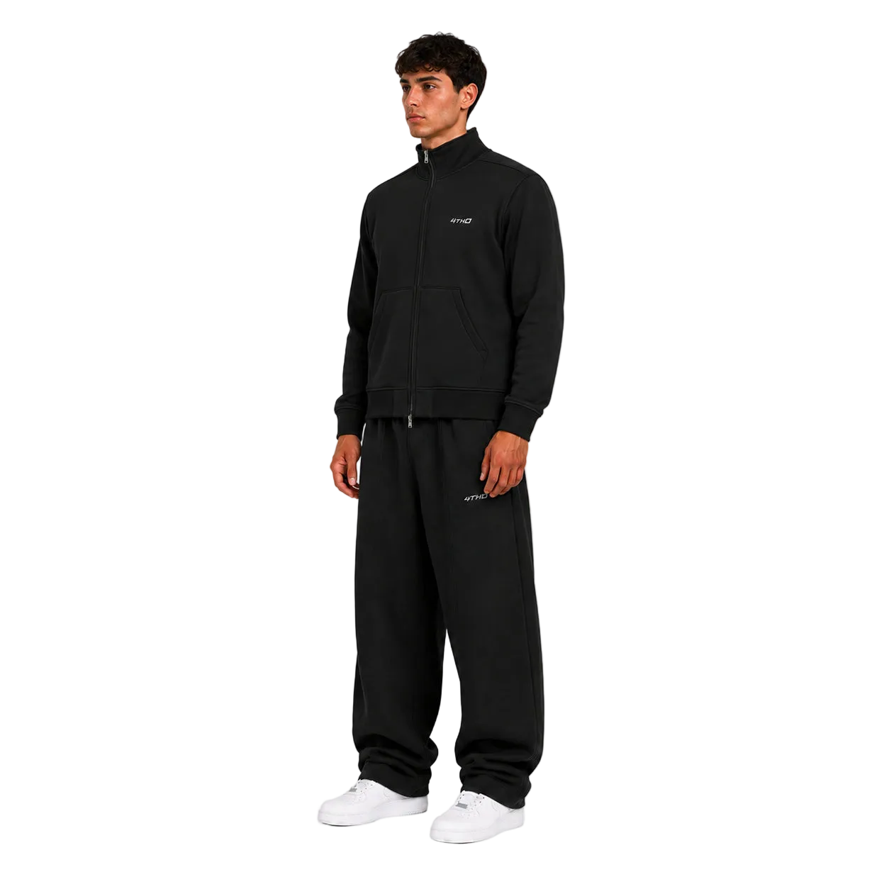 TRACKSUIT ZIP CREWNECK - BLACK