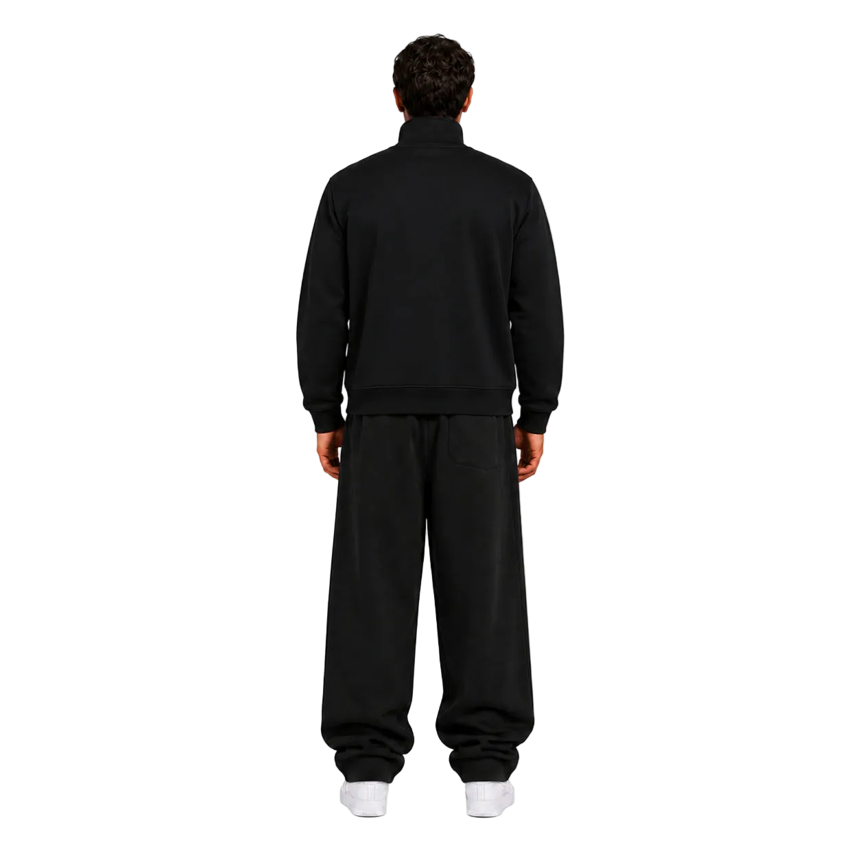 TRACKSUIT ZIP CREWNECK - BLACK