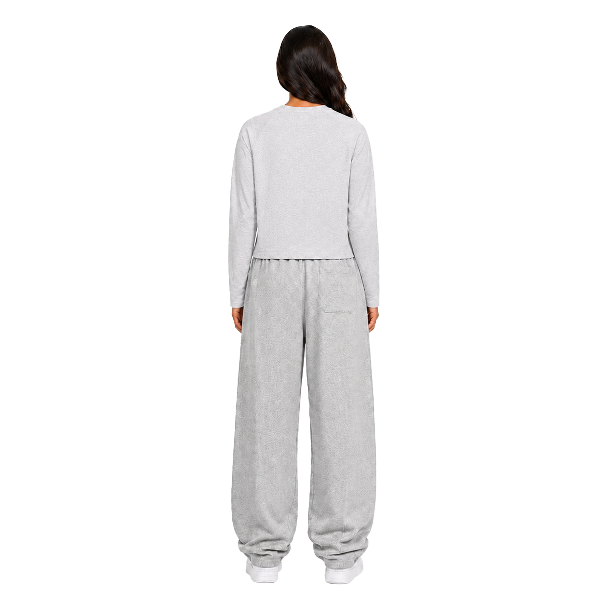 LONGSLEEVE SWEATPANT SET - GREY MELANGE