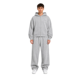 TRACKSUIT ZIP HOODIE - GREY MELANGE