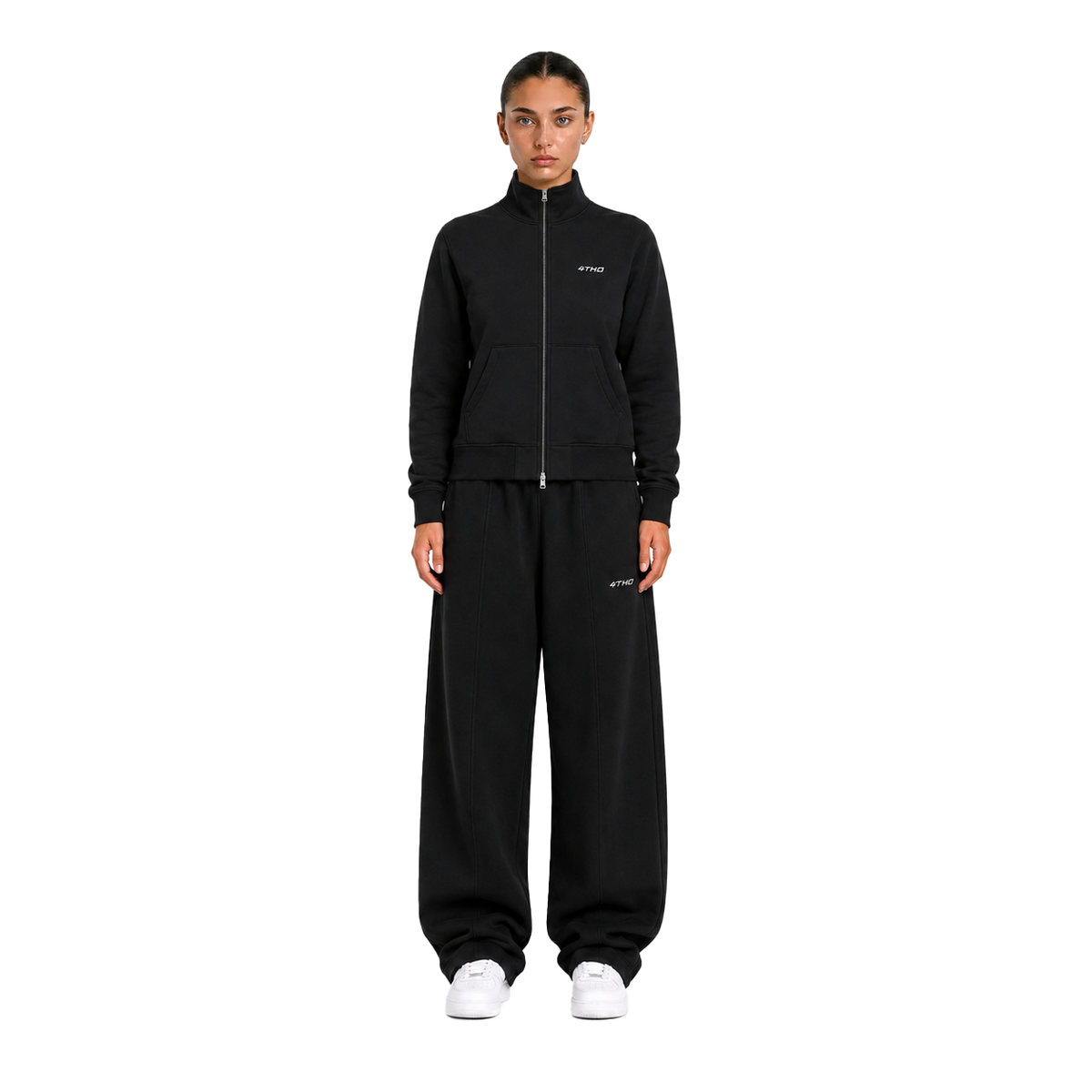 TRACKSUIT SET ZIP CREWNECK & SWEATPANT - BLACK