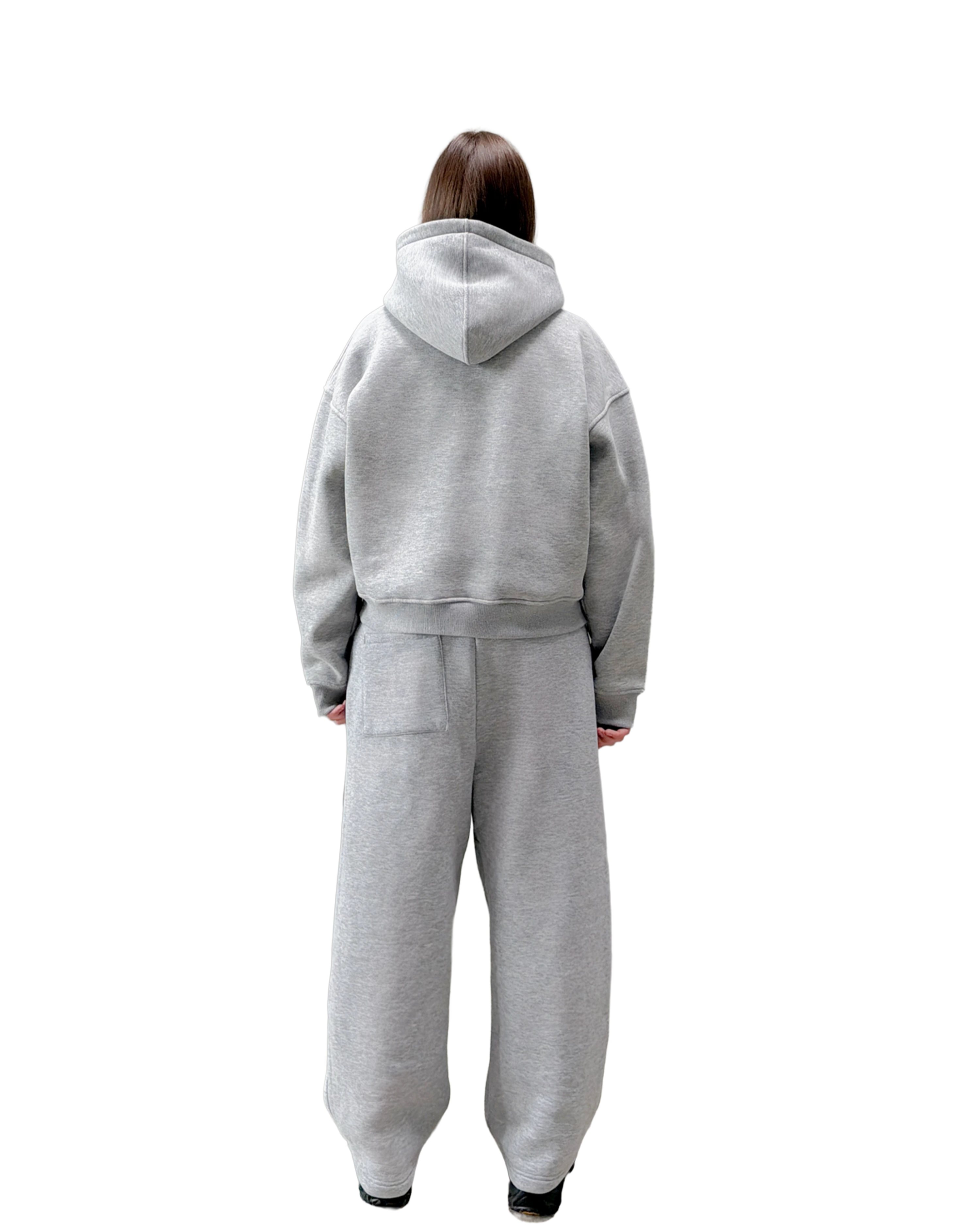 Zip Hoodie - Grey Melange