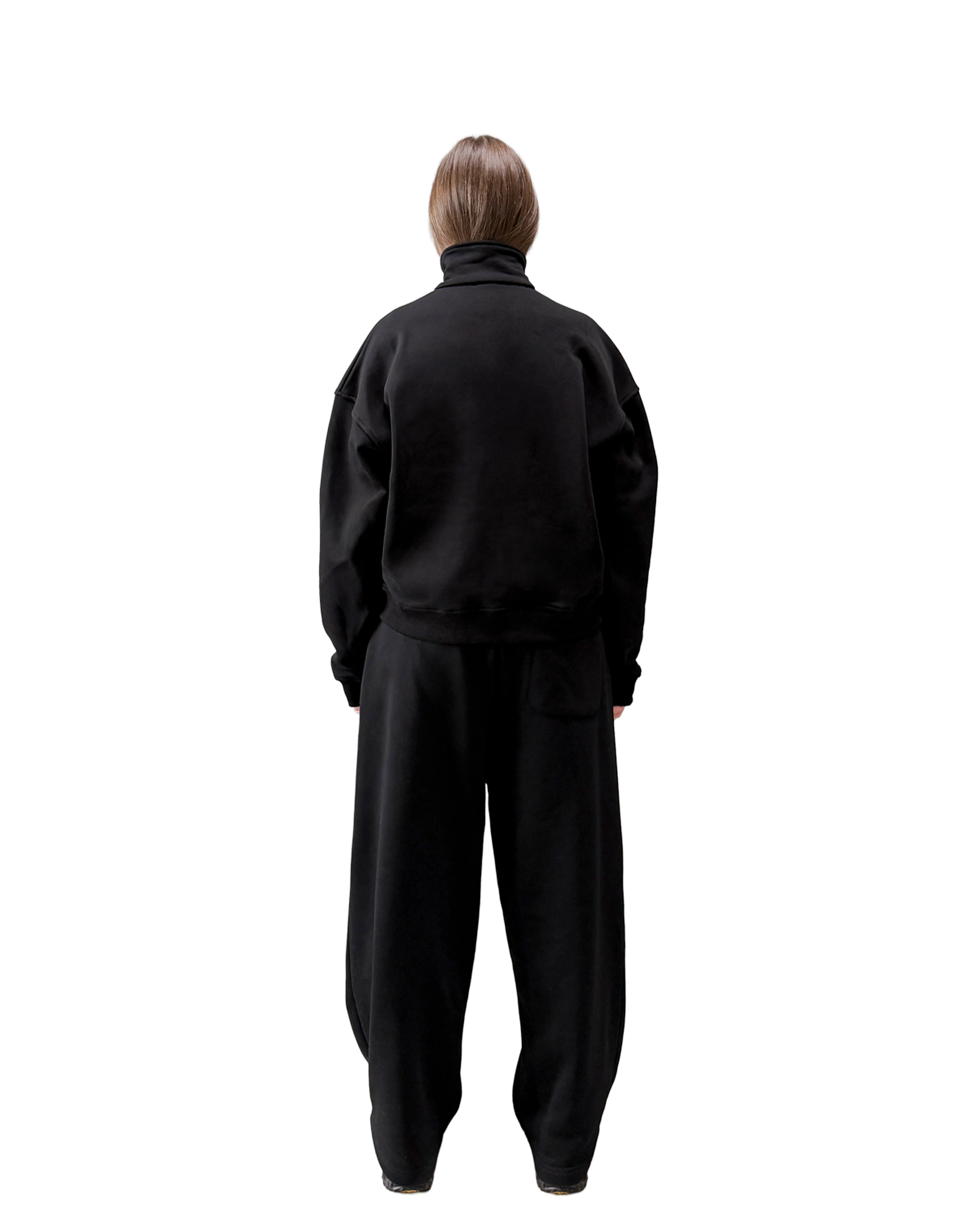 TRACKSUIT ZIP CREWNECK - BLACK