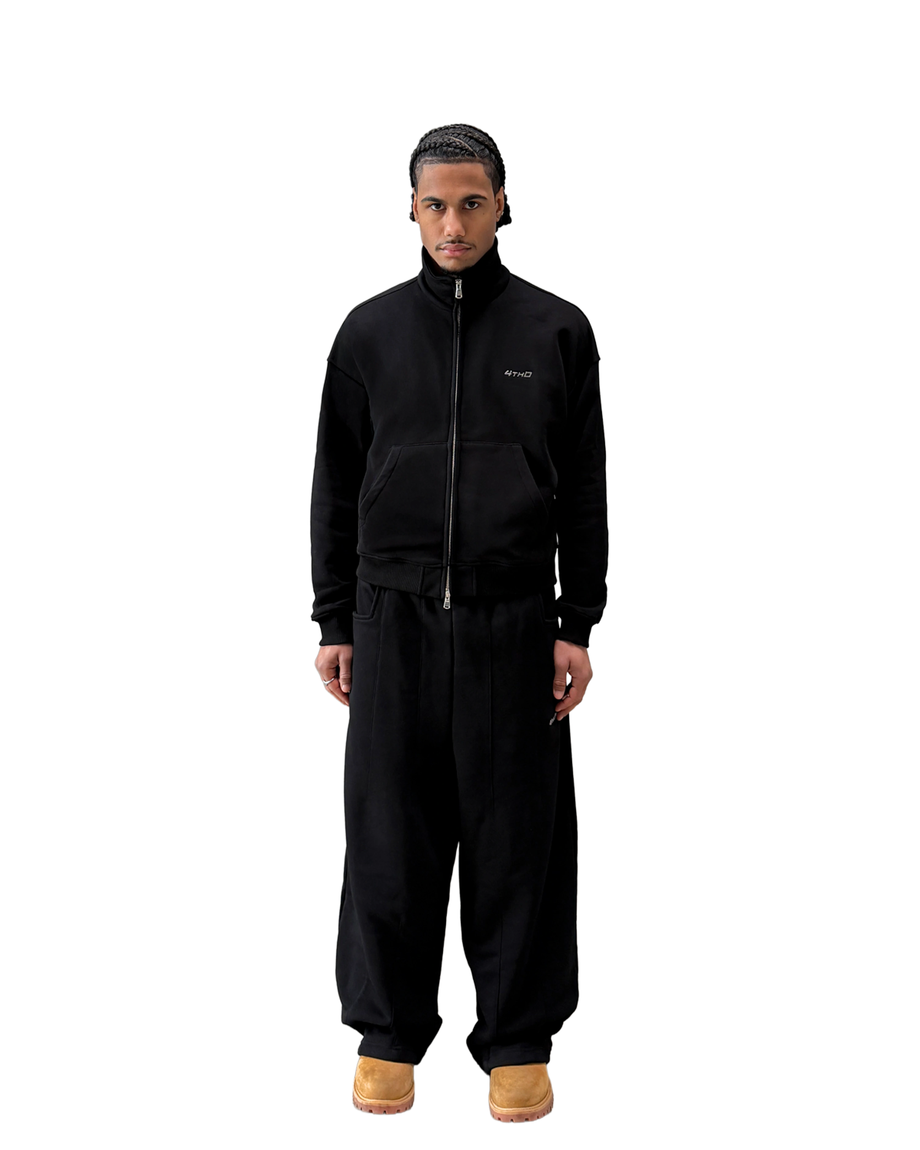 TRACKSUIT ZIP CREWNECK - BLACK