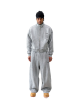 TRACKSUIT ZIP CREWNECK - GREY MELANGE