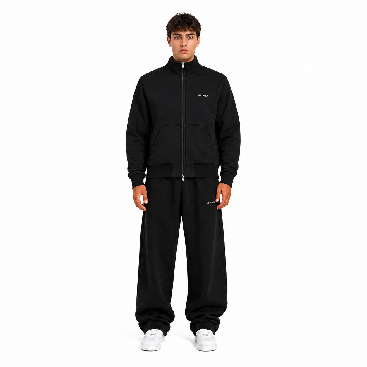 TRACKSUIT ZIP CREWNECK - BLACK