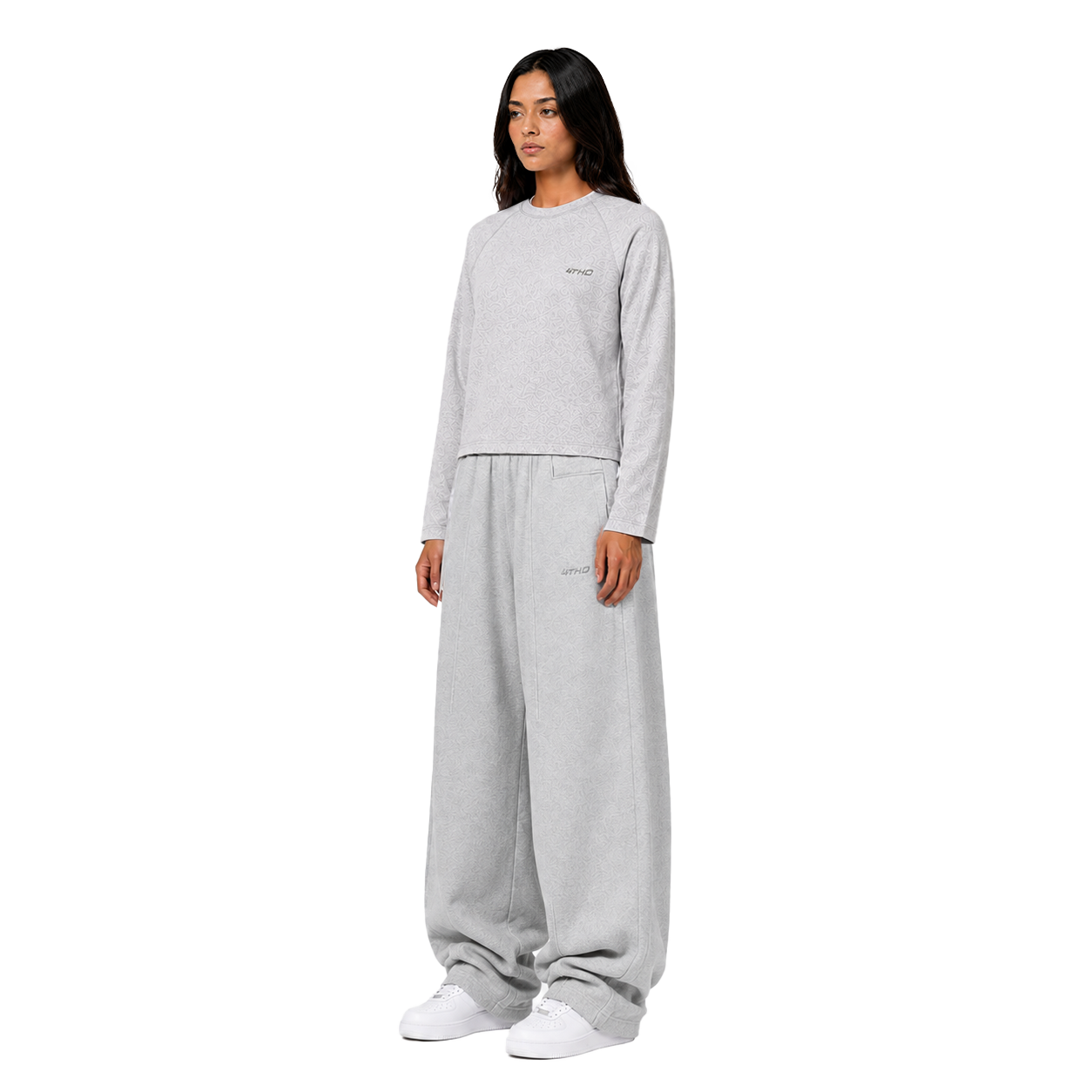 LONGSLEEVE SWEATPANT SET - GREY MELANGE