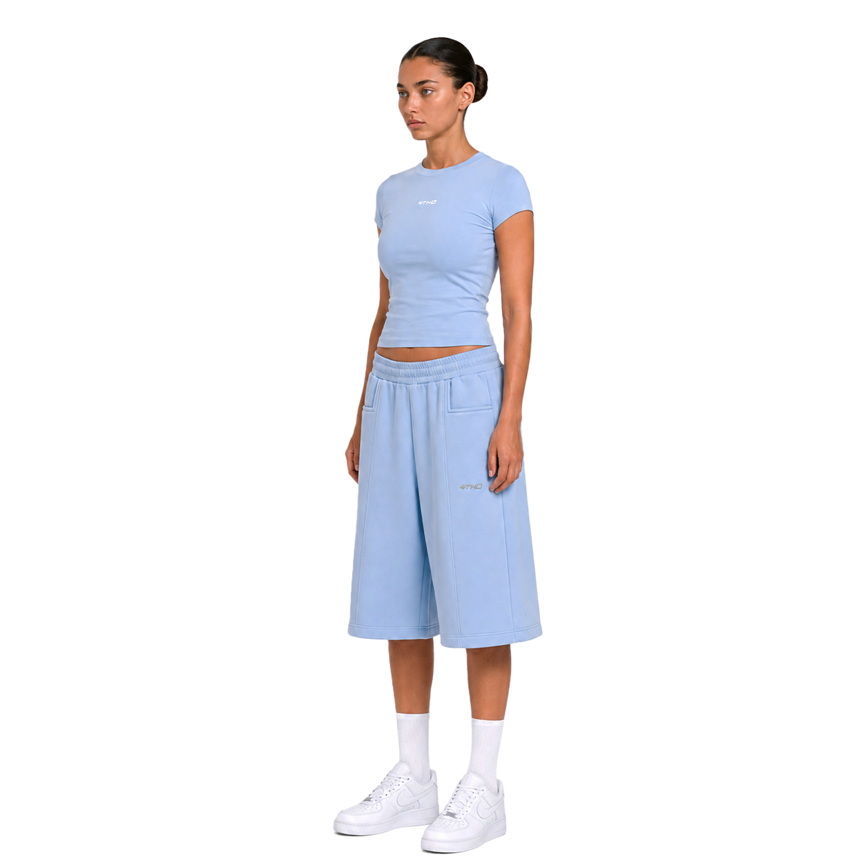 TRACKSUIT BABY TEE & SHORT - SKY BLUE