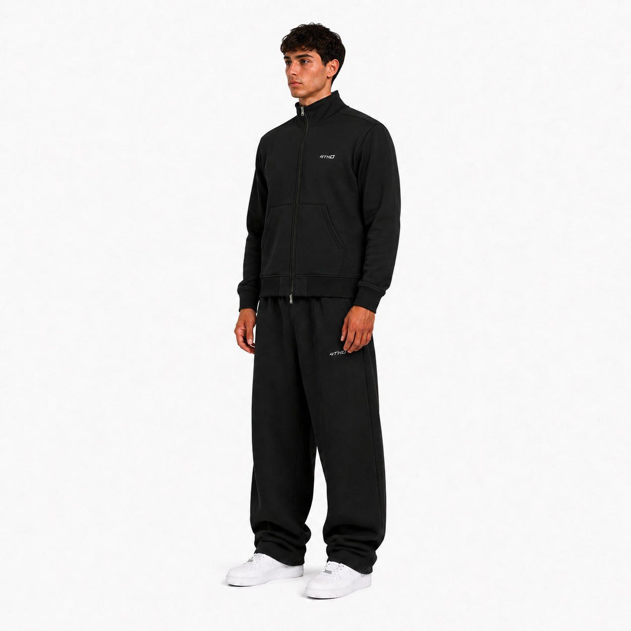 TRACKSUIT ZIP CREWNECK - BLACK