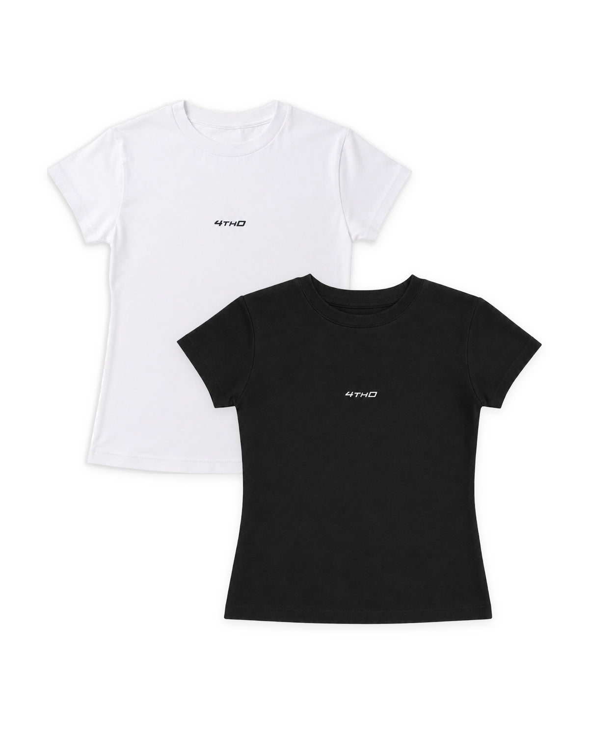 4thD Baby Tee 2er-Pack Black + White