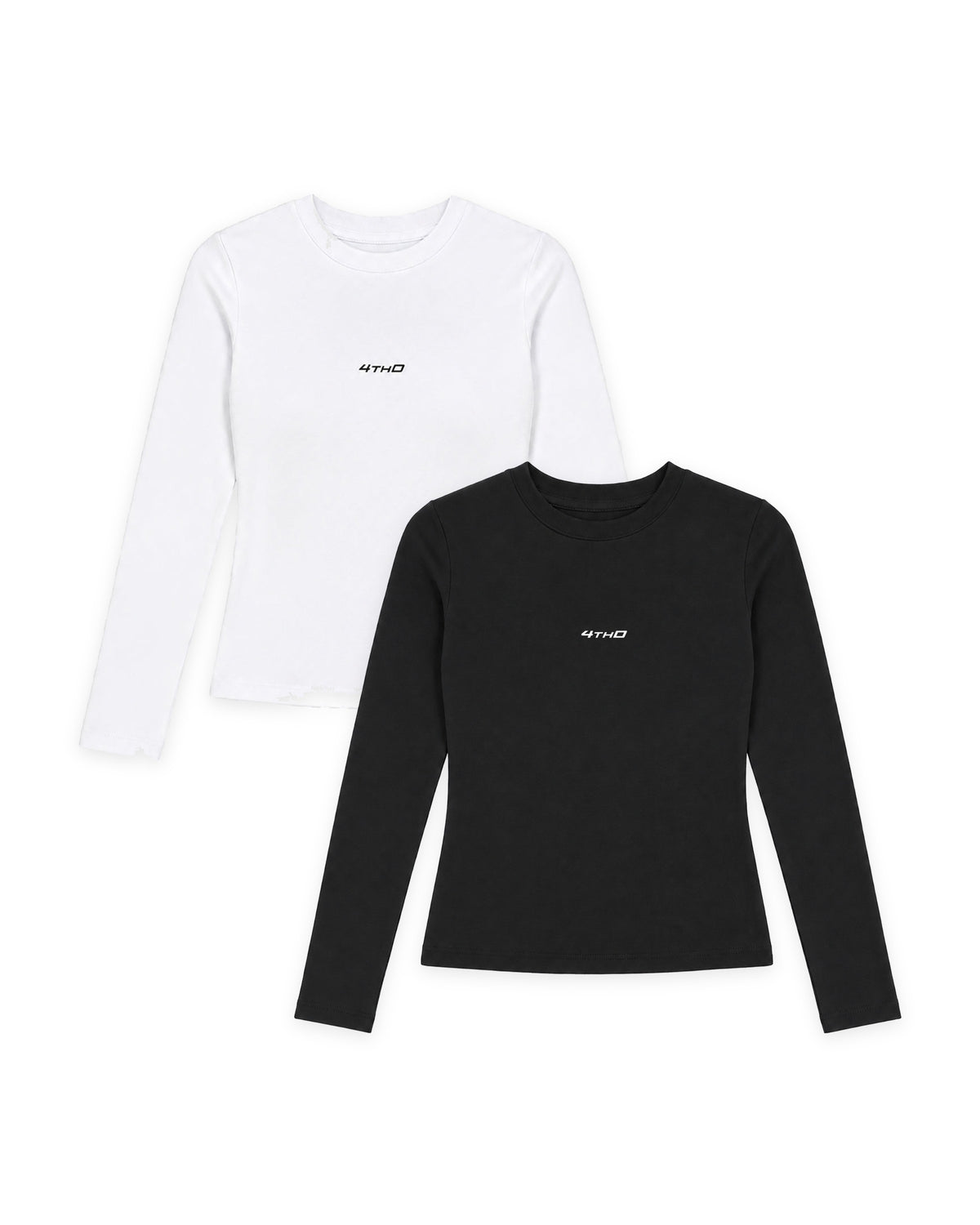 4thD Cropped Longsleeve 2er-Pack Black + White