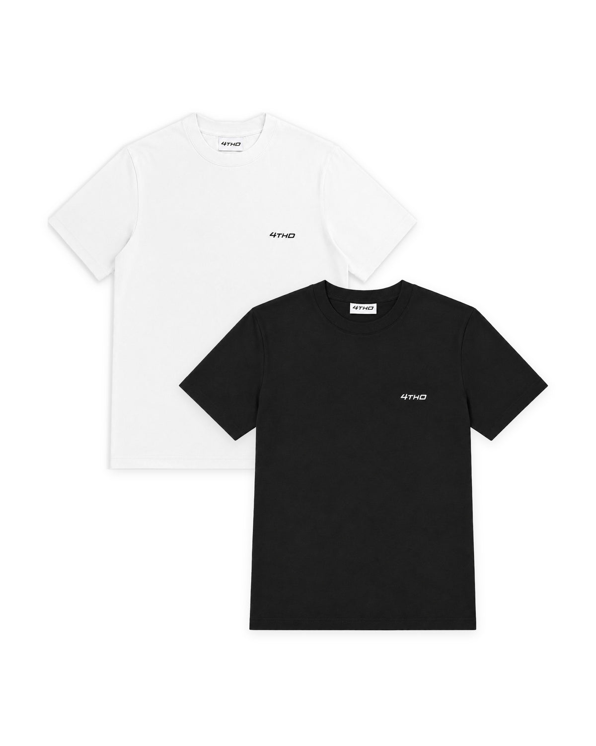 4thD Slim Fit Tee 2er-Pack Black + White