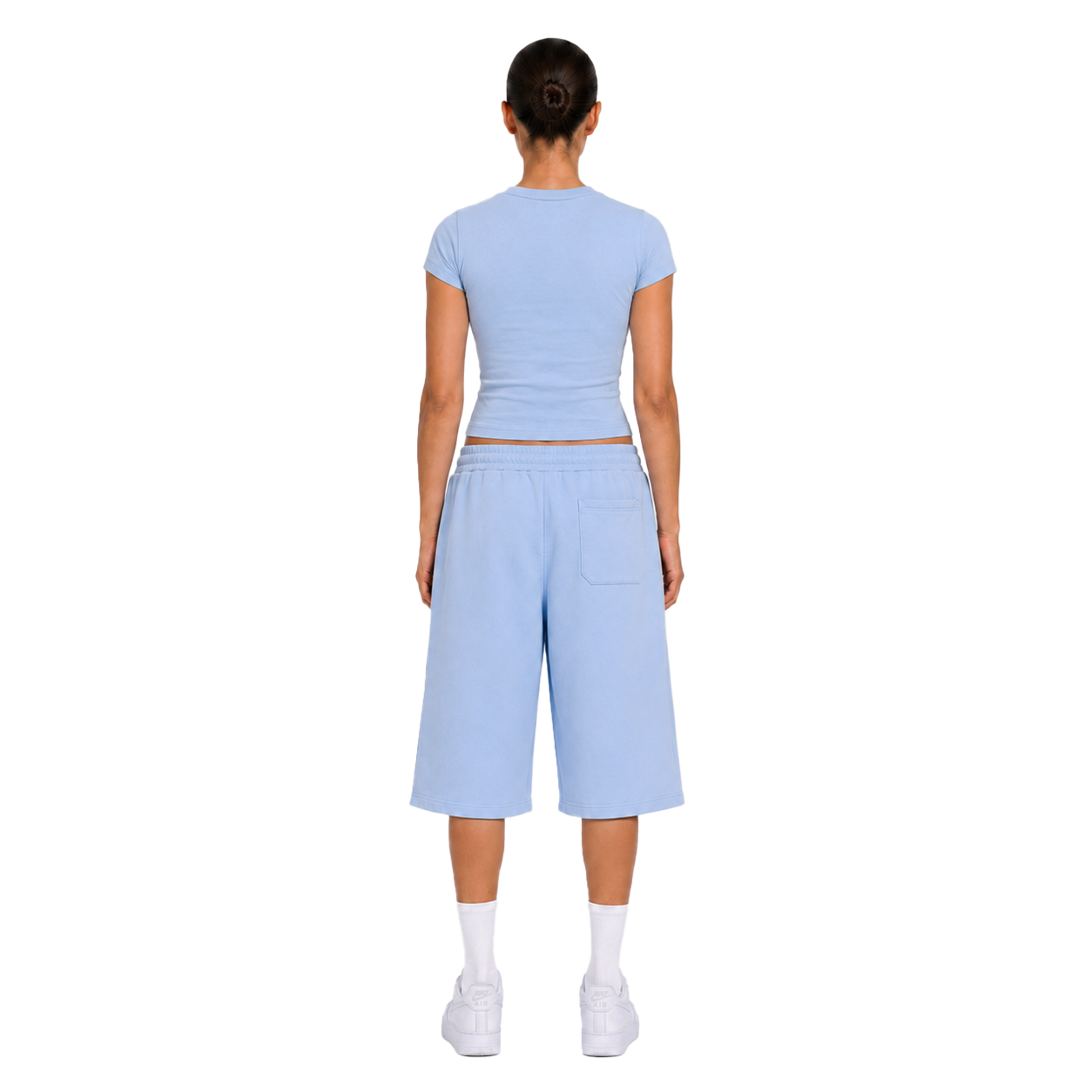 TRACKSUIT BABY TEE & SHORT - SKY BLUE