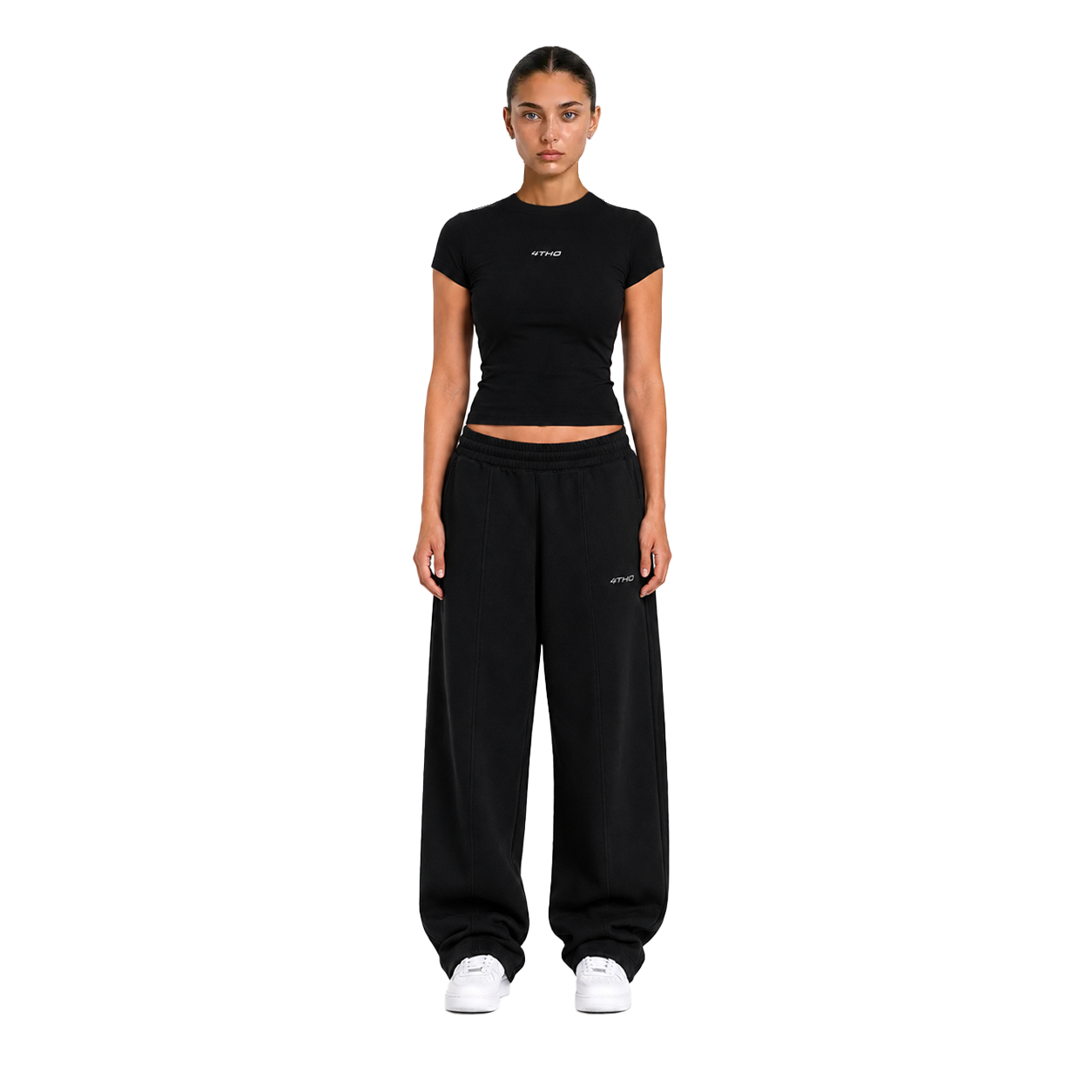 TRACKSUIT BABY TEE & SWEATPANT - BLACK