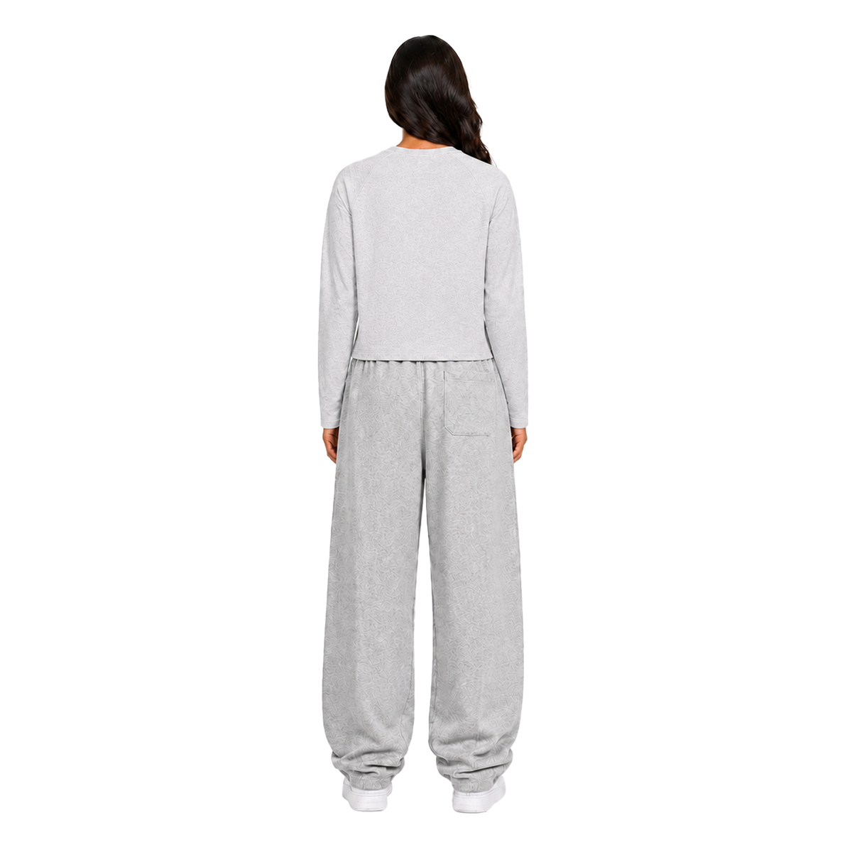 LONGSLEEVE SWEATPANT SET - GREY MELANGE