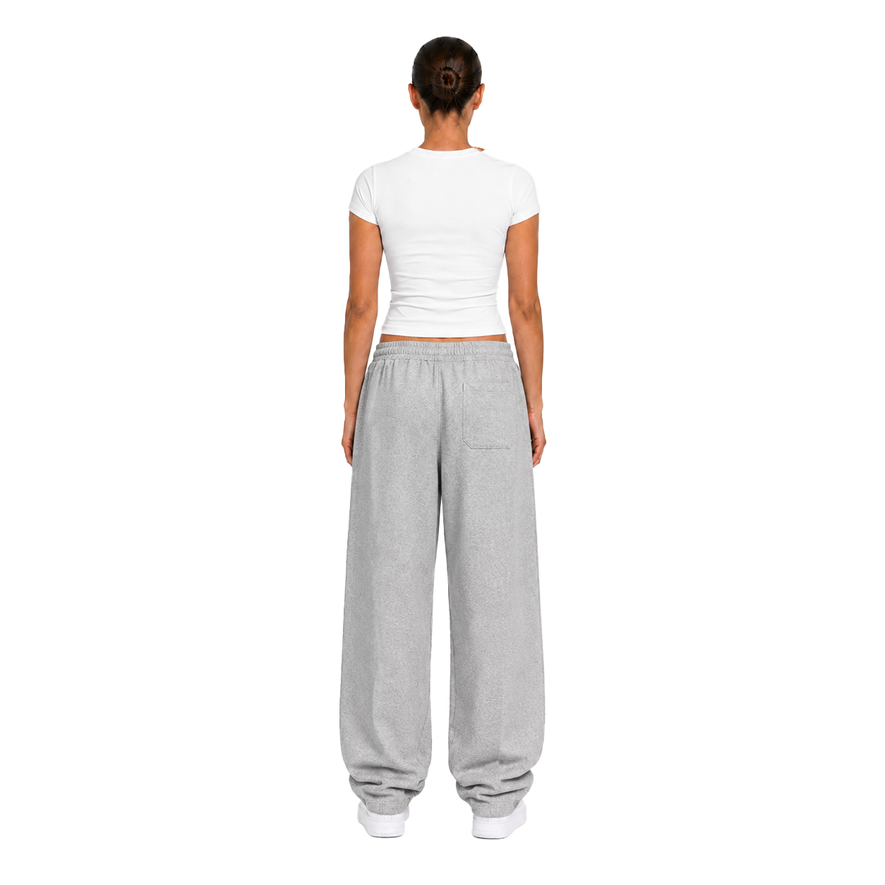 TRACKSUIT BABY TEE & SWEATPANT - WHITE/GREY MELANGE