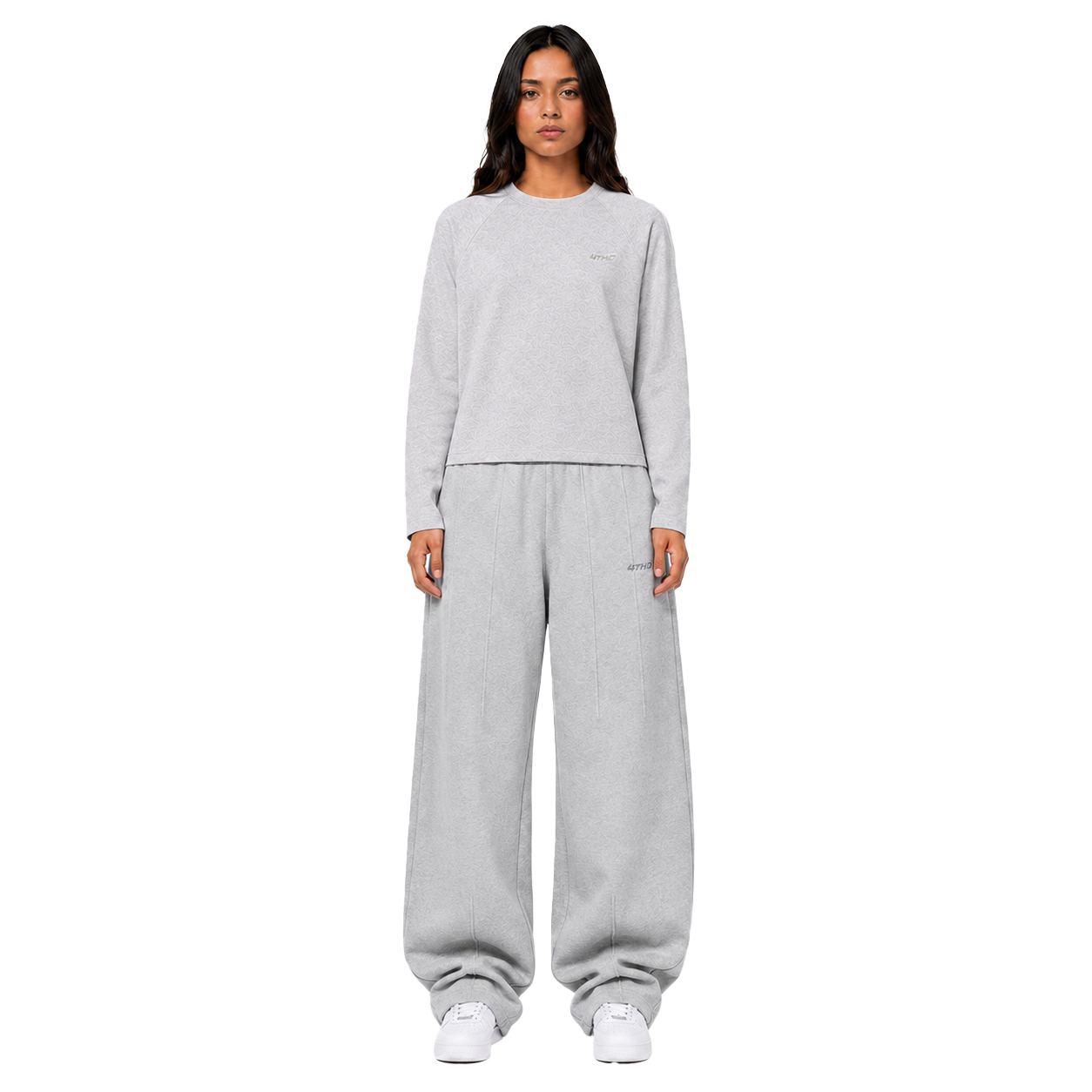 LONGSLEEVE SWEATPANT SET - GREY MELANGE