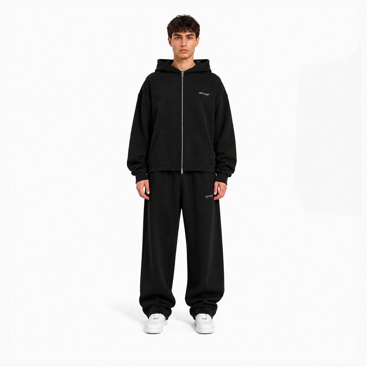 TRACKSUIT SET ZIP HOODIE & SWEATPANT - BLACK