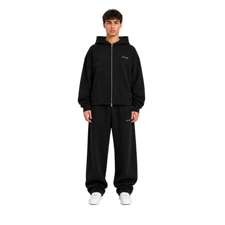 TRACKSUIT SET ZIP HOODIE & SWEATPANT - BLACK