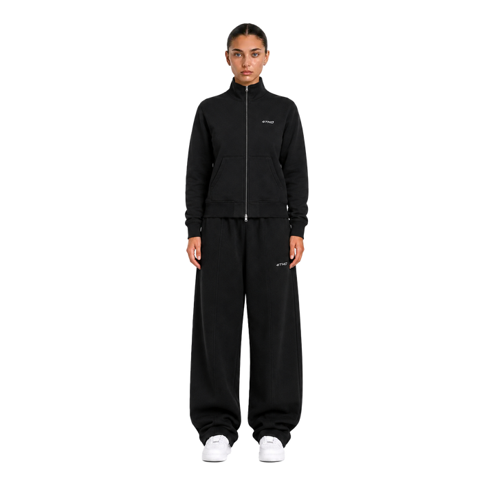 TRACKSUIT SET ZIP CREWNECK & SWEATPANT - BLACK