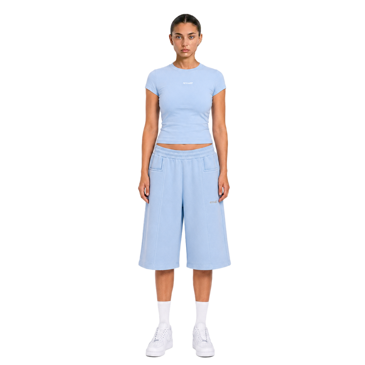 TRACKSUIT BABY TEE & SHORT - SKY BLUE