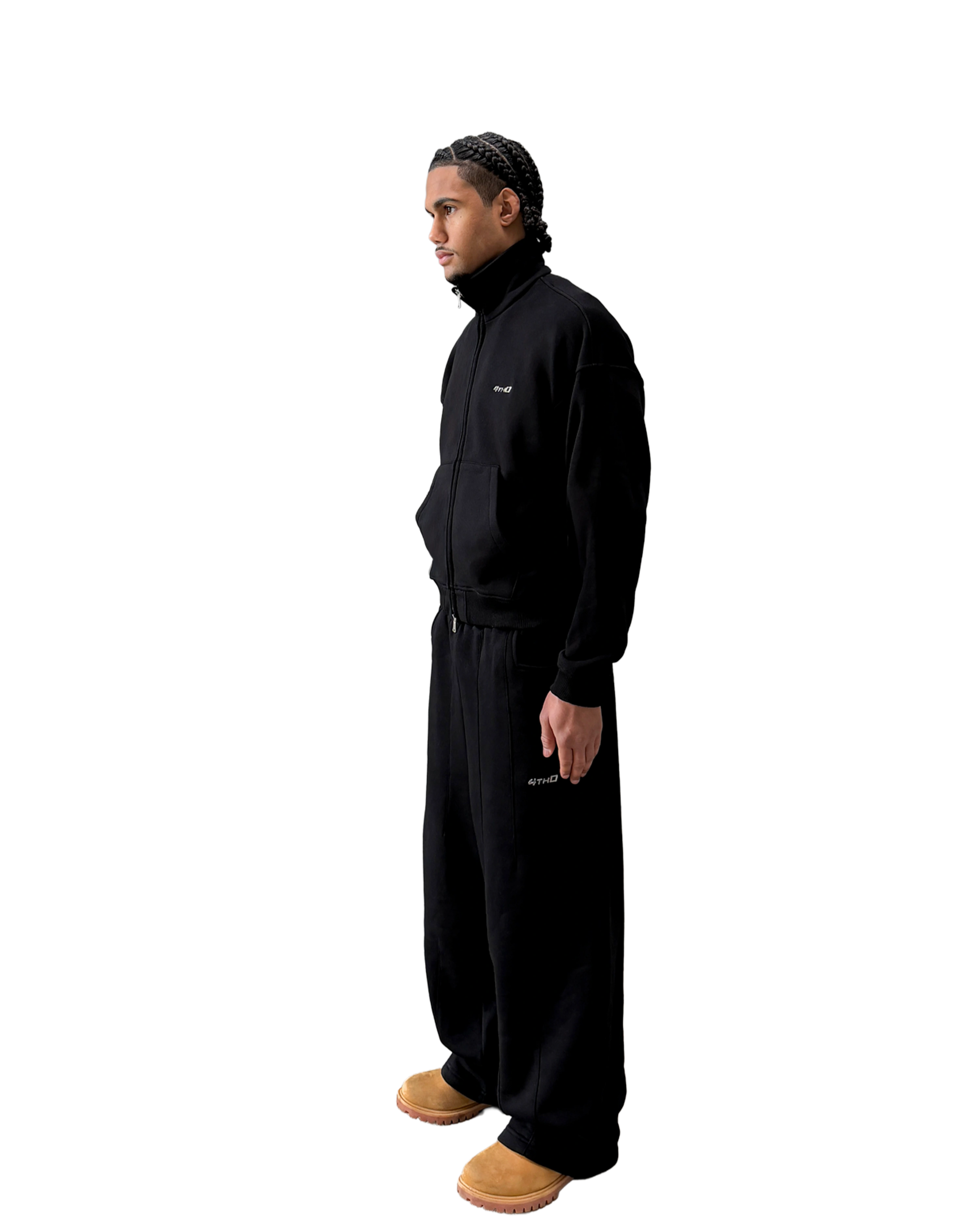 TRACKSUIT ZIP CREWNECK - BLACK