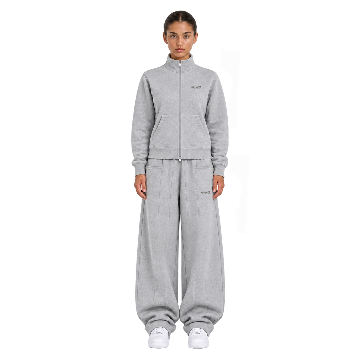 TRACKSUIT SET ZIP CREWNECK & SWEATPANT - GREY MELANGE