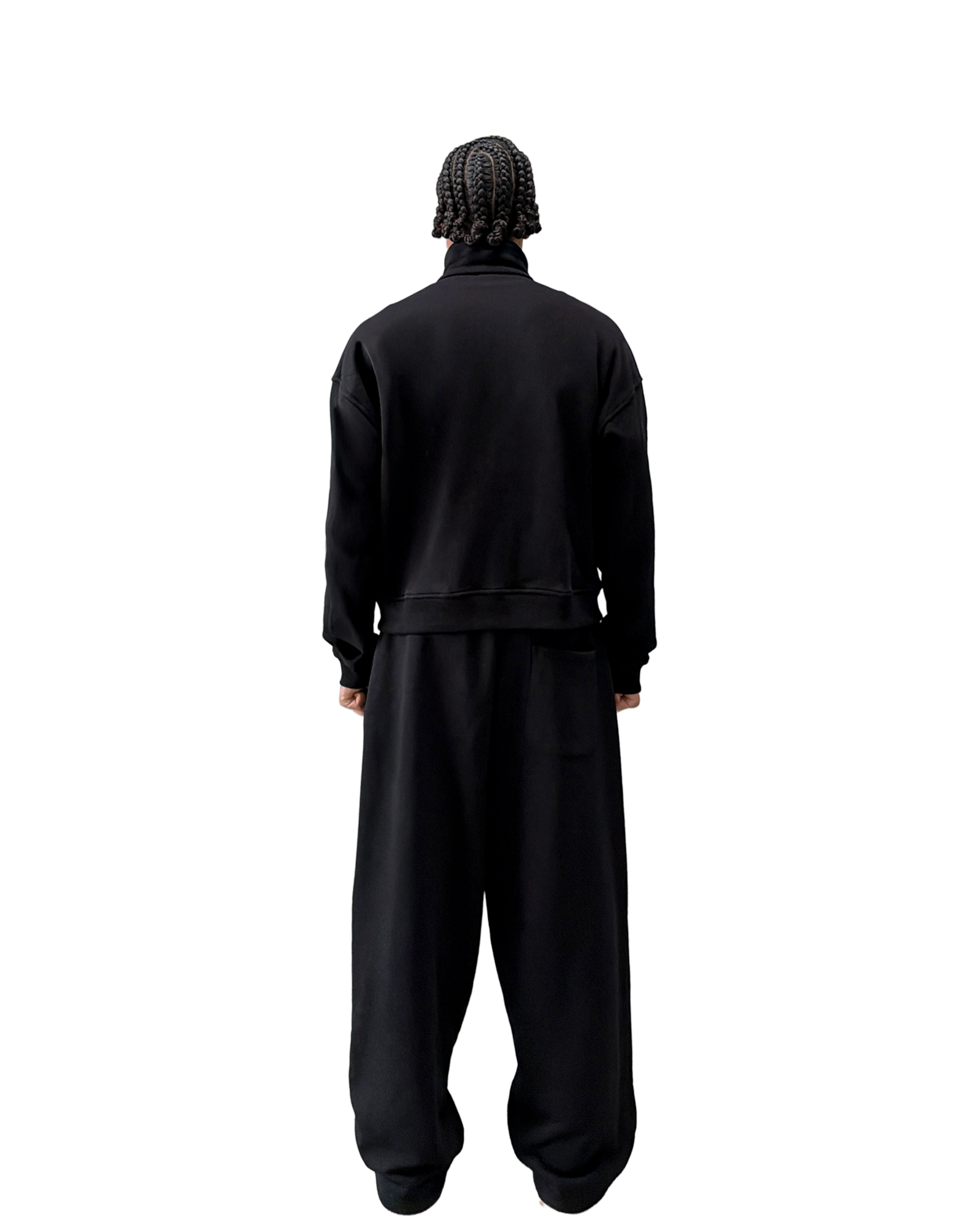TRACKSUIT ZIP CREWNECK - BLACK