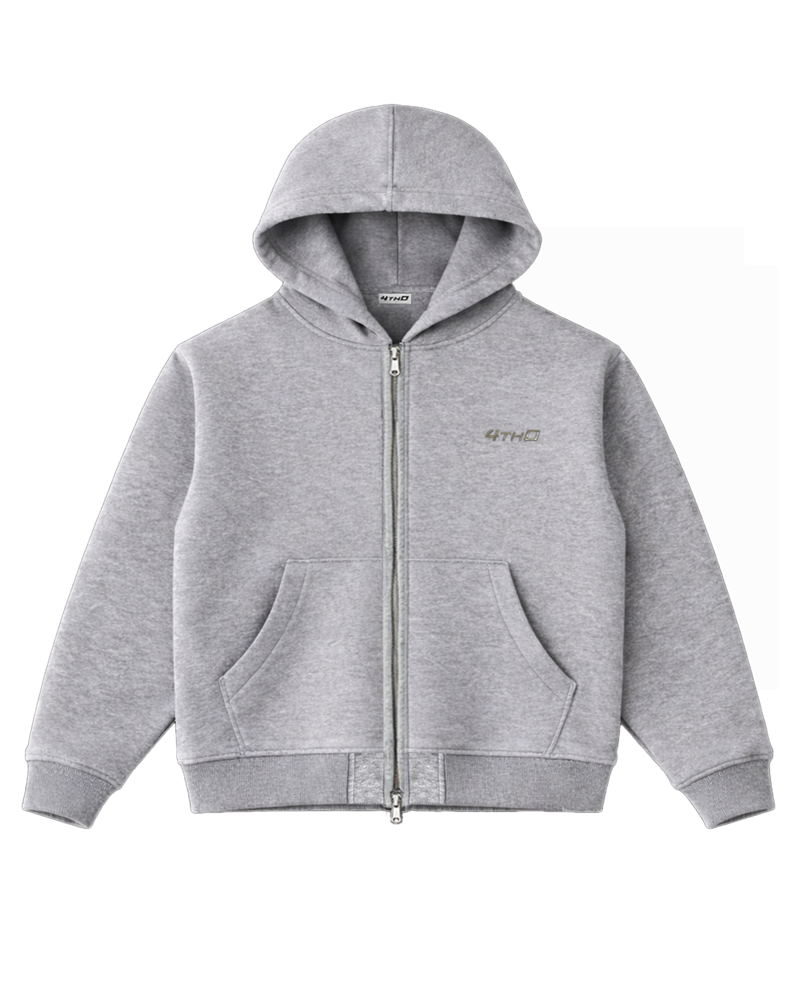 Zip Hoodie - Grey Melange