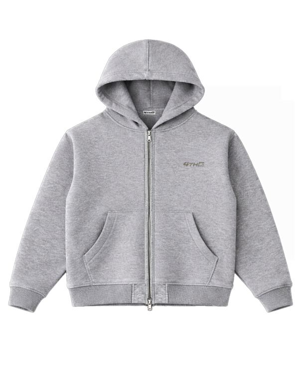 Zip Hoodie - Grey Melange