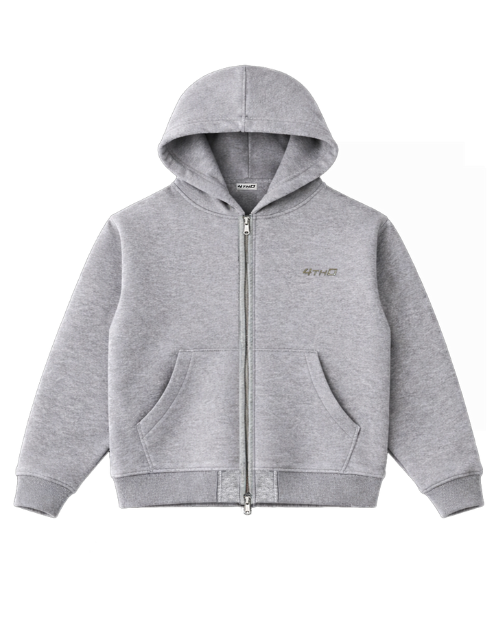 Zip Hoodie - Grey Melange