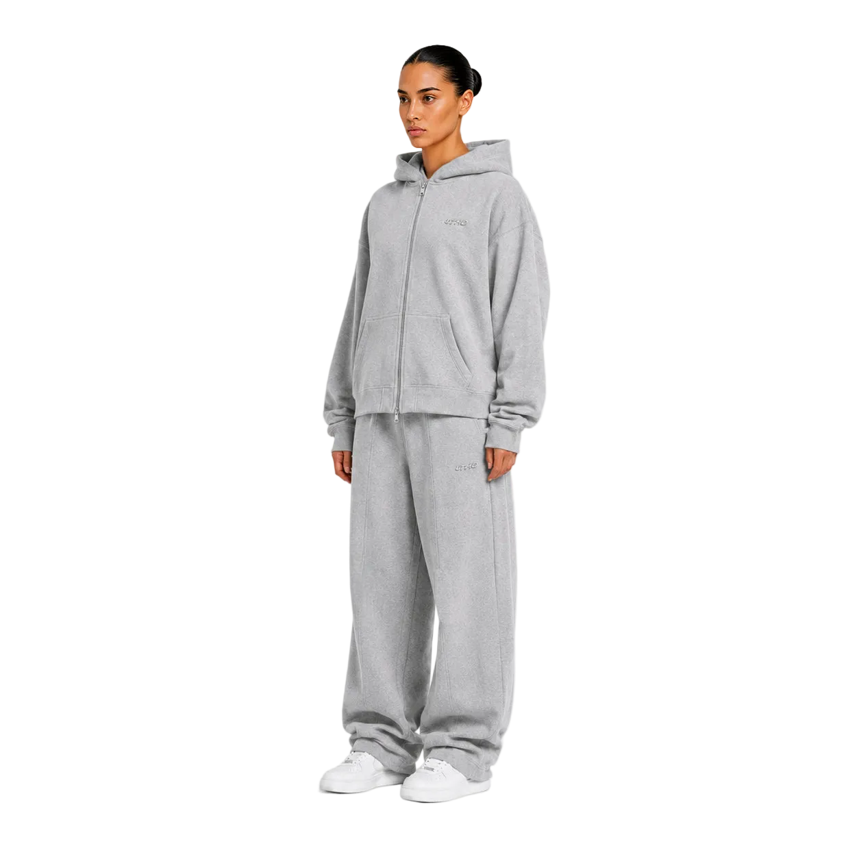 Zip Hoodie - Grey Melange