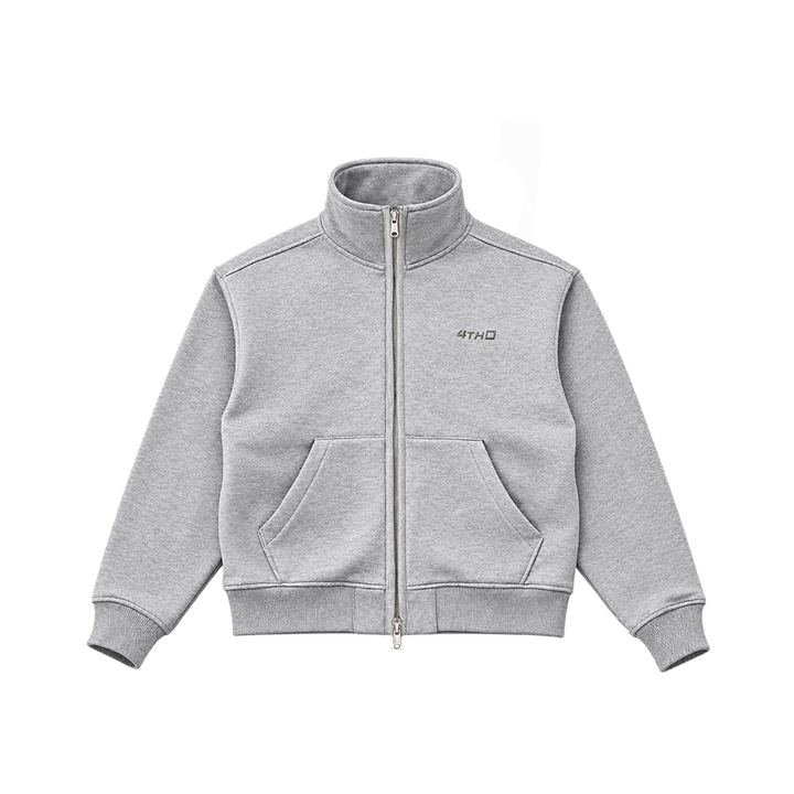 Zip Crewneck - Grey Melange