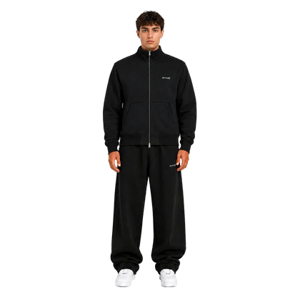 TRACKSUIT SET ZIP CREWNECK & SWEATPANT - BLACK