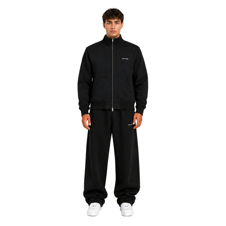 TRACKSUIT SET ZIP CREWNECK & SWEATPANT - BLACK