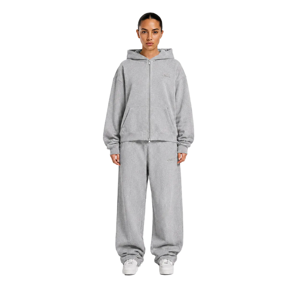 Zip Hoodie - Grey Melange