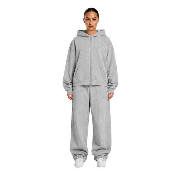 TRACKSUIT SET ZIP HOODIE & SWEATPANT - GREY MELANGE